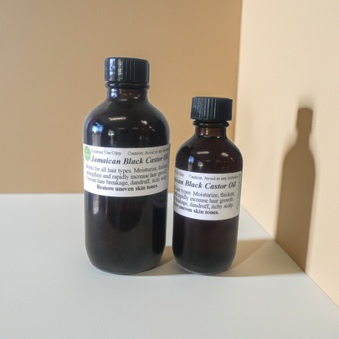 Pure Jamaican Black Castor Oil used for natural hair care and moisture