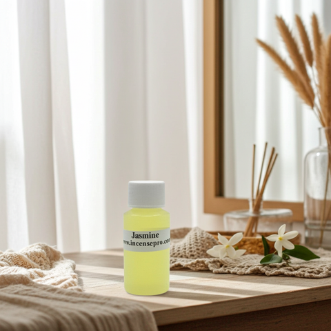 Pure Jasmine Burning Oil offering a sweet floral scent for relaxation and meditation.
