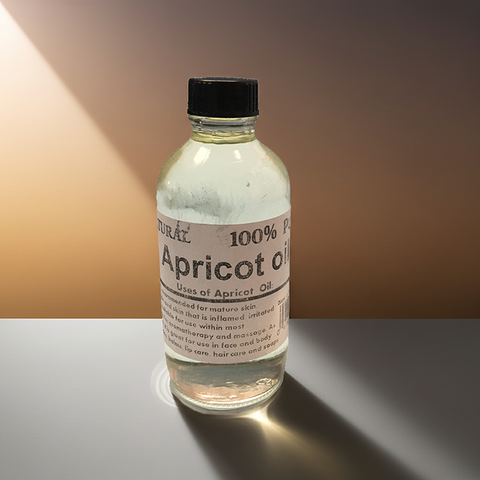 Pure natural apricot carrier oil in a clear bottle for beauty and wellness routines.