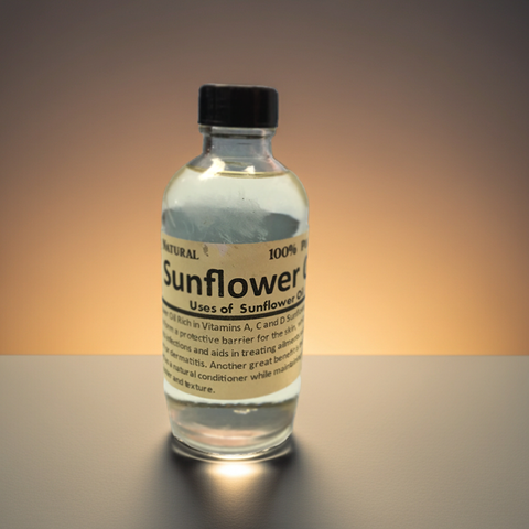 Pure sunflower carrier oil suitable for hair care and skin moisturizing.