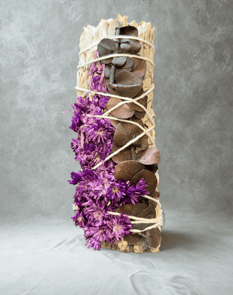 Sage with Purple Beauty sage bundle for home clearing, spiritual cleansing, and blessing practice.
