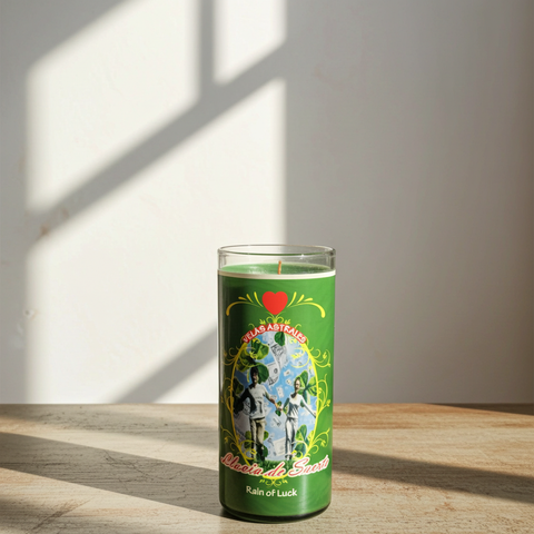 Rain of Luck wish candle for fortune, abundance, and success