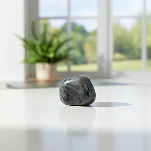 Rainbow Moonstone polished tumbled stone for chakra balancing, crystal healing, and mindful practice.