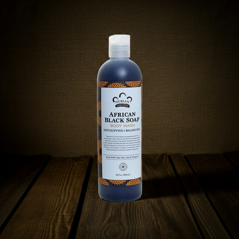 Raw African Black Soap bar for facial cleansing, acne-prone skincare, and daily washing.