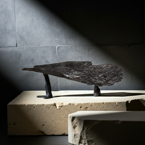 Raw Black Kyanite Branch Crystal mineral specimen for energy cleansing, meditation, and spiritual practice.