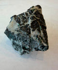 Galena mineral specimen showing dark metallic crystals set in white and grey matrix