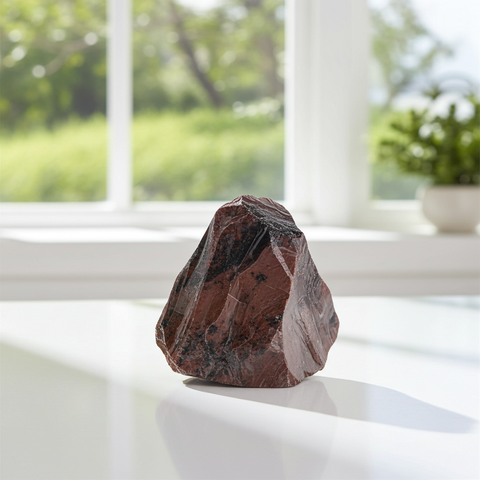 Raw Red Jasper cluster crystal formation for meditation, chakra balancing, and spiritual décor.