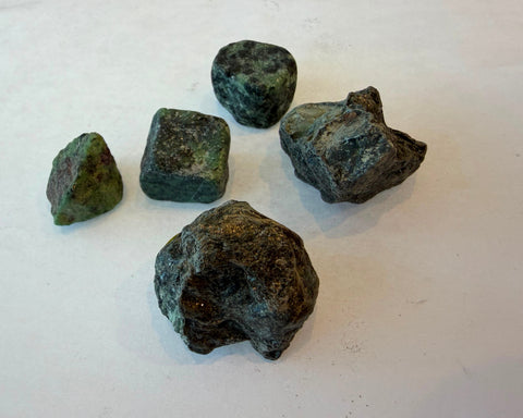 Raw Ruby in Zoisite anyolite specimen with green and red mineral patterning
