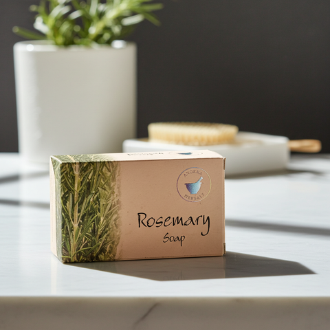Rosemary soap refreshing body bar for shower use, cleansing the skin, and daily bath care.