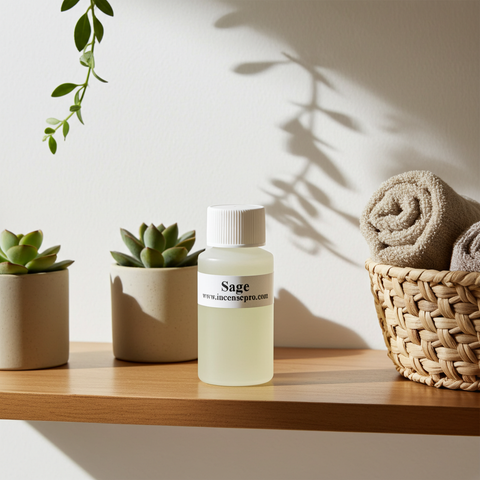 Fresh herbal sage burning oil fragrance