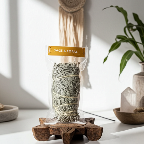 Sage & Copal cleansing bundle with aromatic sage and copal