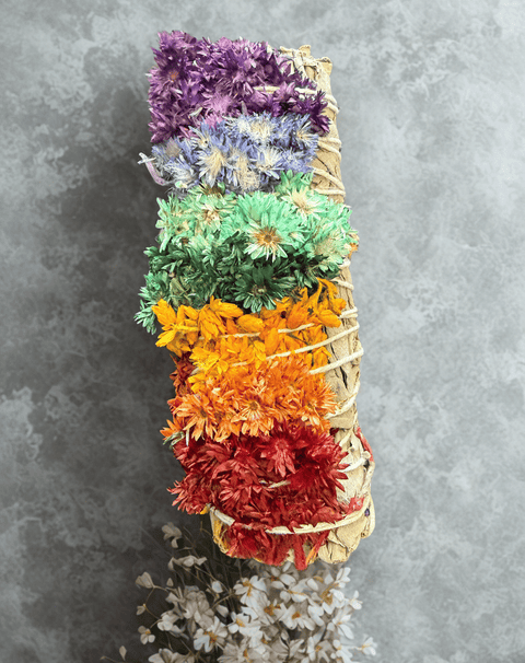 Sage with 7 Chakra flowers - Incense Pro
