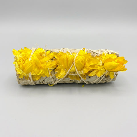 Sage with Yellow Flowers Smudge Stick - Incense Pro