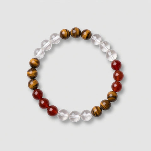 Sanctuary Crystal Bracelet – Tiger's Eye, Carnelian & Clear Quartz - Incense Pro (Image 3)