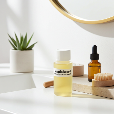 Rich sandalwood aroma oil with a soft, warm woody scent