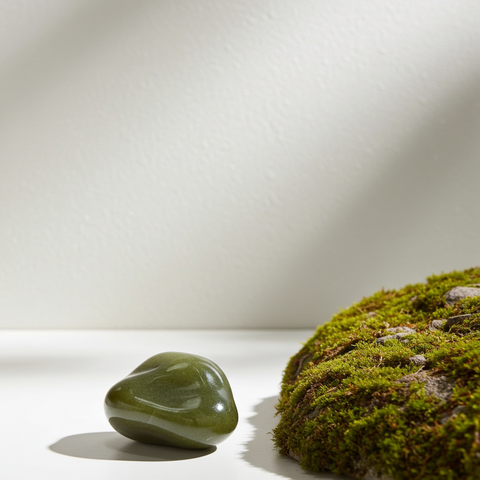 Serpentine pocket tumbled stone for carrying during meditation, calming practice, and spiritual support.
