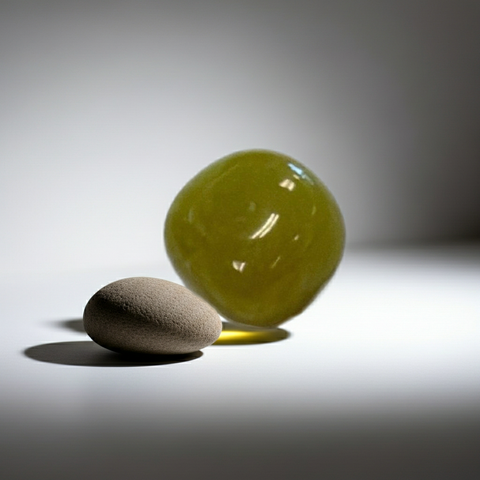 Serpentine polished tumbled stone for crystal healing, relaxation, and mindful energy work.
