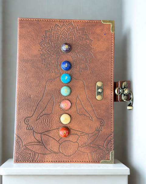 Journal with 7 chakra journal for spiritual practice, personal thoughts, and manifestation writing.