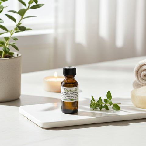 Sweet marjoram essential oil for aromatherapy