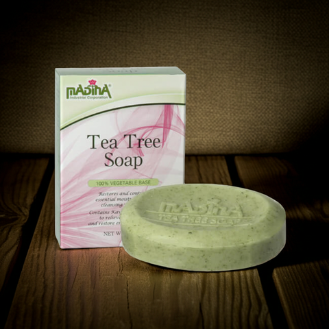 Tea tree soap bar designed for acne-prone and oily skin care