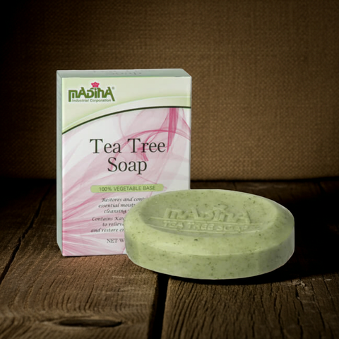 Tea Tree Soap antibacterial and antifungal herbal bar for acne-prone and oily skin cleansing