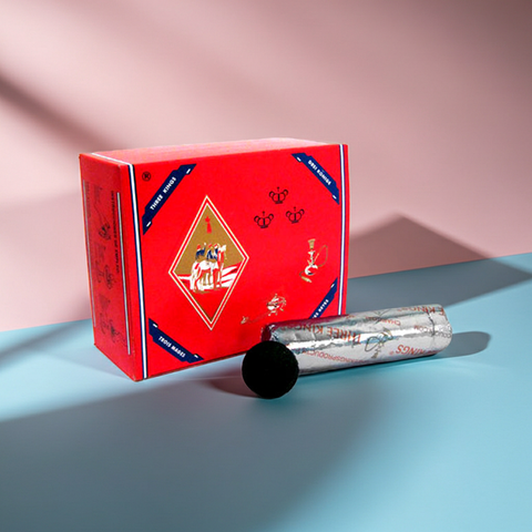 Three Kings branded charcoal packaging photographed for product listing.