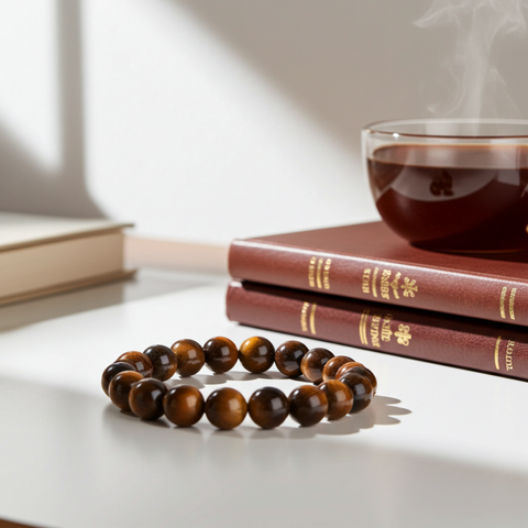 Tiger's Eye bracelet with natural golden brown stone beads