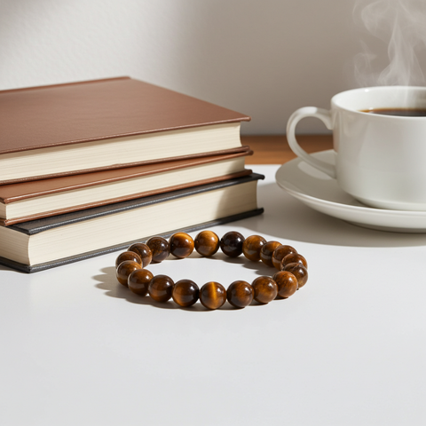 Tiger's Eye stone bracelet featuring natural gemstone beads