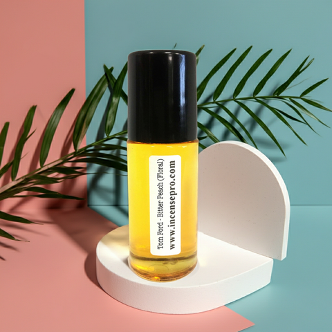 Tom Ford Bitter Peach body oil bottle for hydrating dry skin, floral fragrance layering, and after-shower use.