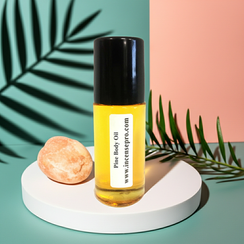 Pine Body Oil unisex body oil for dry skin care, smoothing rough patches, and daily hydration.