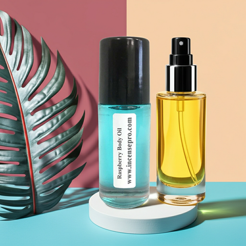 Raspberry Body Oil unisex oil bottle for hydrating rough skin, improving softness, and everyday moisturizing use.