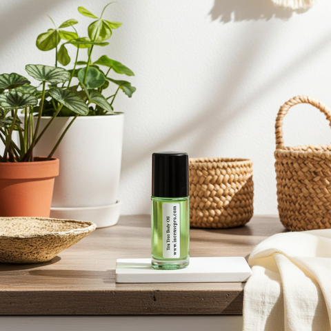 Unisex Tea Tree Body Oil moisturizing oil for hydrating skin, maintaining softness, and routine body care.