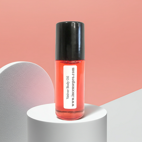 Vetiver Body Oil unisex skin nourishing oil for hydrating the body, improving softness, and everyday skincare use.