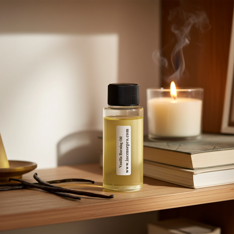 Aromatic vanilla burning oil with a soft, sweet, and comforting fragrance.