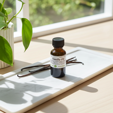 Vanilla Oil essential oil bottle for aromatherapy