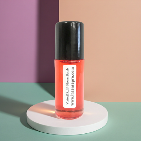 Viktor & Rolf Flowerbomb fragranced body oil bottle for softening skin and adding a long-lasting floral scent.