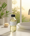 Vitamin E carrier oil in a clear glass bottle