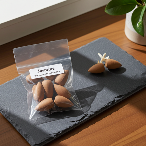 Backflow incense cones that create a captivating waterfall-like smoke effect