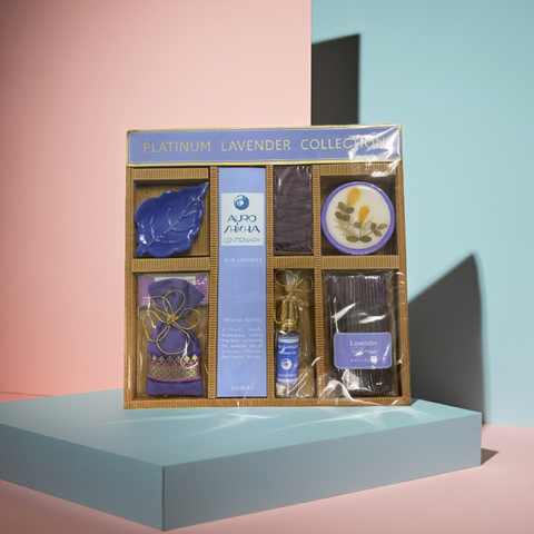 Wellness aromatherapy gift set for creating a relaxing home spa atmosphere.