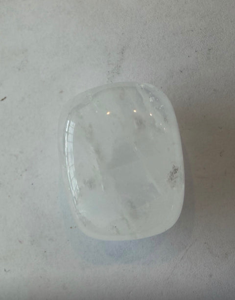 White Calcite Tumbled Stones — natural polished white crystals for clarity, calm, and mindful practice.