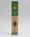 Mystic Spirits Aromas White Sage & Rosemary (Salvia Blanca y Romero) handcrafted smudge incense, green and gold box of 10 sticks.