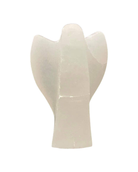 White Selenite small angel crystal for spiritual protection, energy clearing, and daily meditation rituals.