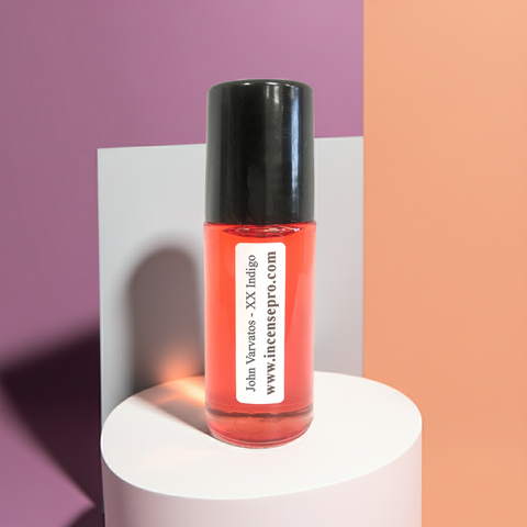 John Varvatos XX Indigo body oil bottle for men for moisturizing the body, fragrance application, and everyday use.