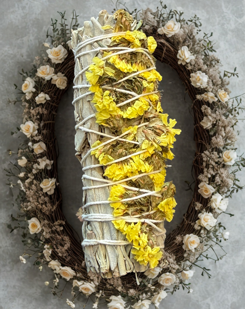 Sage in Yellow sage bundle for spiritual cleansing, prayer work, and ceremonial practice.