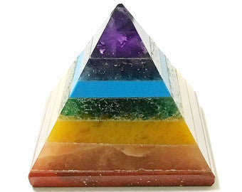 7 Chakra Pyramid crystal gemstone energy healing meditation tool
