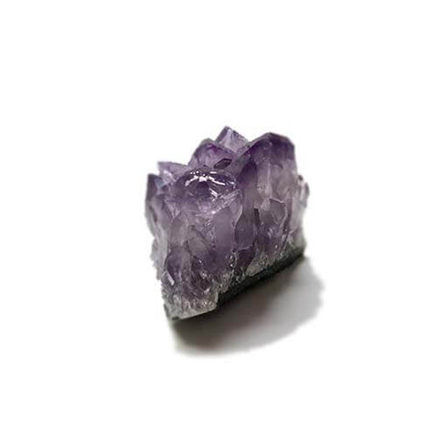 Amethyst crystal cluster for meditation, mindfulness practice, and peaceful room energy.