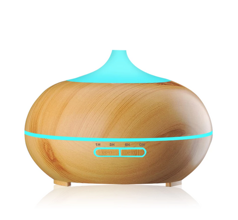 Aroma Diffuser with bamboo top natural finish for desk, bedside, and meditation space aromatherapy.