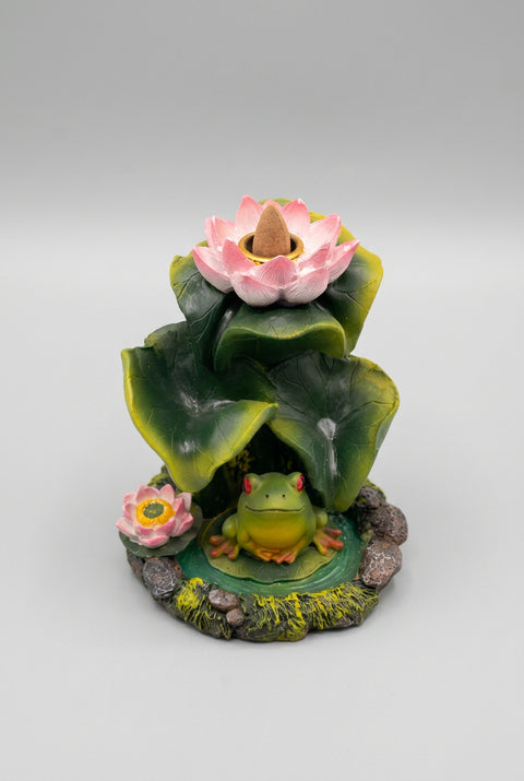 Backflow Incense Burner- Frog with Lilies - Incense Pro (Image 2)