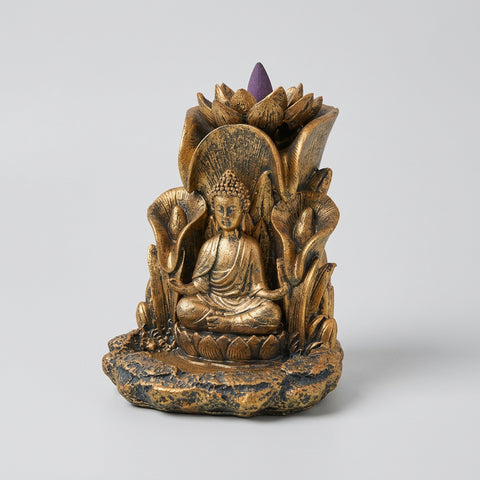 Backflow Incense Burner- Golden Buddha in Meditation - Incense Pro (Image 4)