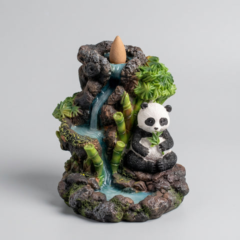 Backflow Incense Burner- Panda in Waterfall - Incense Pro